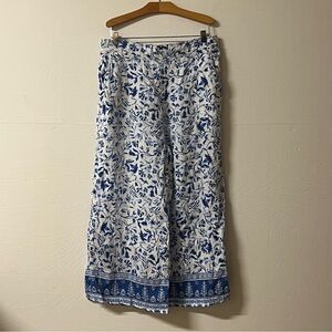 Joie 100% Linen Pants Blue White Boho Beachy Coastal Grandma Size Medium